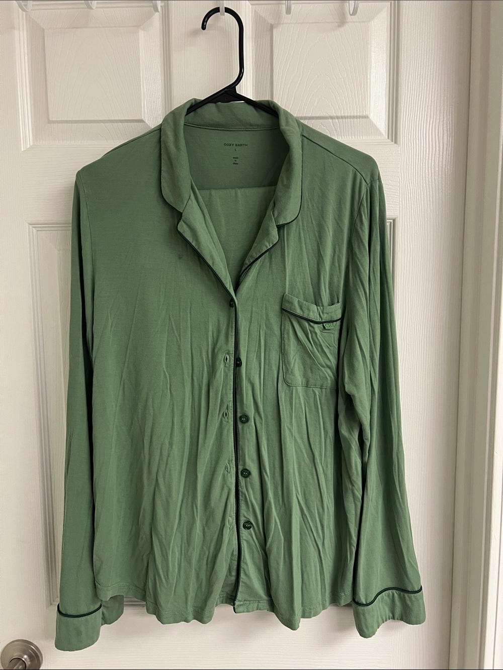 Cozy Earth Long Sleeve Green Pajama Top - Women's